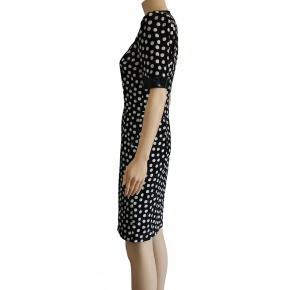 Escada by Margaretha Ley Dress Polka Dot Silk Sequins V-Neckline Womens Size 34 - Picture 4 of 11
